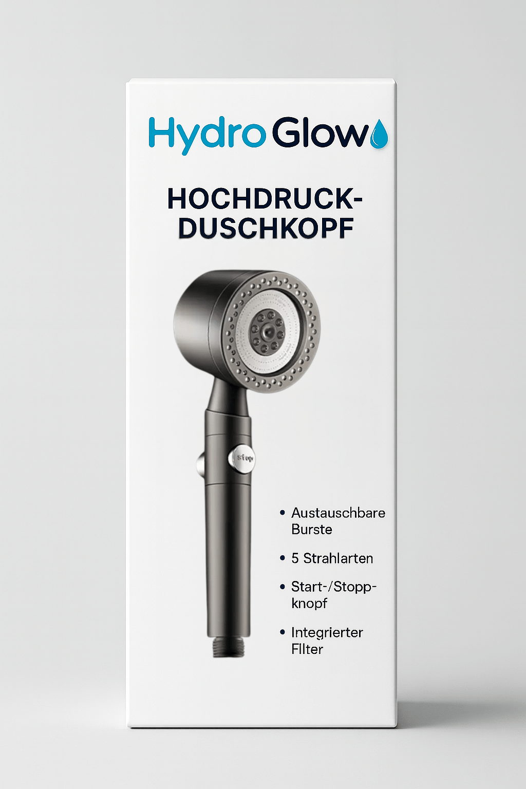 HydroGlow AquaZen™ – Hochdruck-Duschkopf mit Filter & Massage- Bürste - HydroGlow