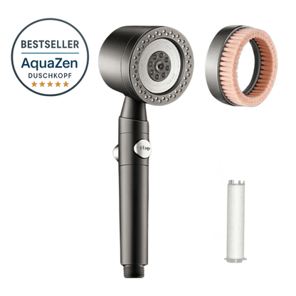 HydroGlow AquaZen™ – Hochdruck-Duschkopf mit Filter & Massage- Bürste - HydroGlow
