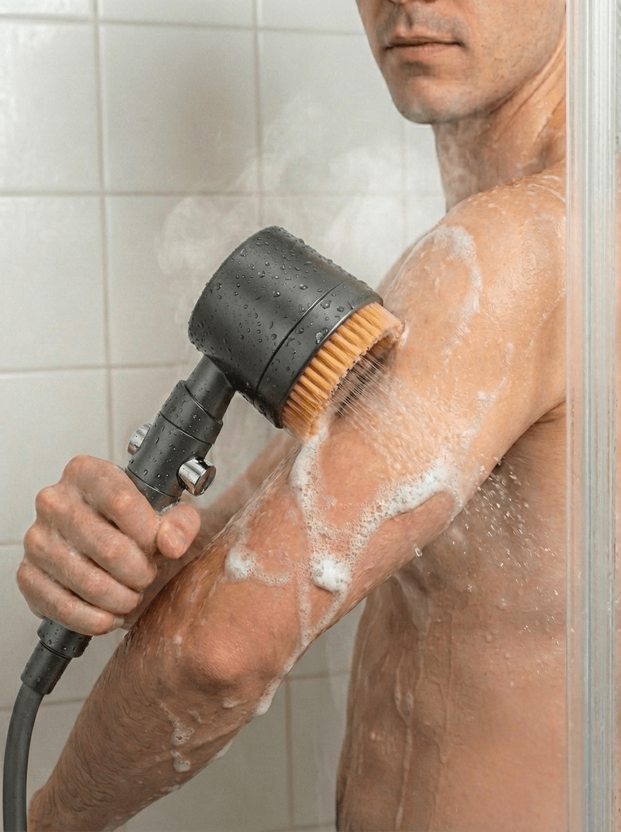 HydroGlow AquaZen™ – Hochdruck - Duschkopf mit Filter & Massage - Bürste - HydroGlow