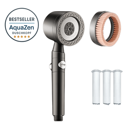 HydroGlow AquaZen™ – Hochdruck - Duschkopf mit Filter & Massage - Bürste - HydroGlow